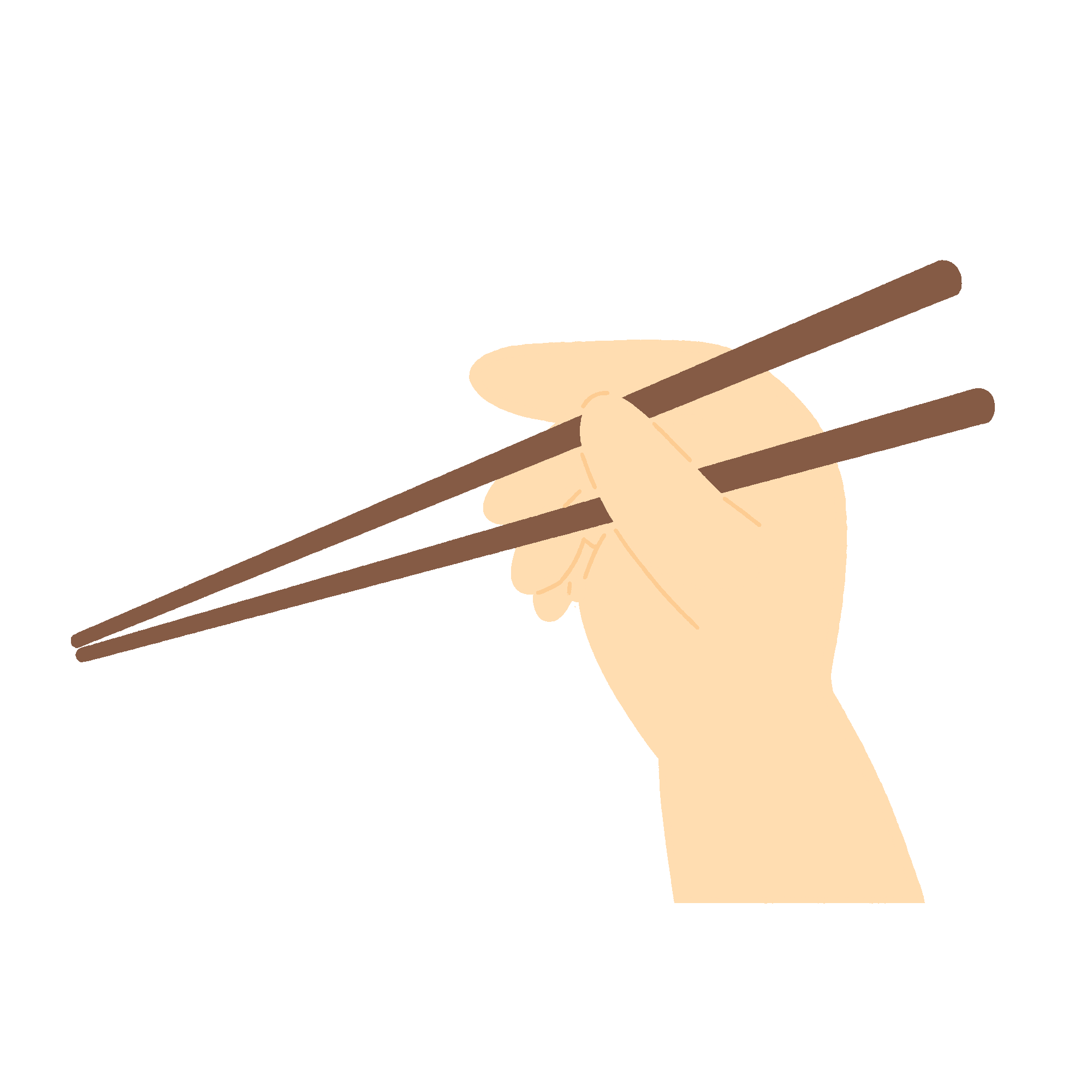 箸を持つ手の無料イラスト素材