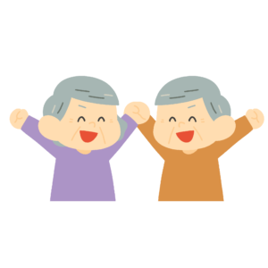 元気な高齢者（上半身）の無料イラスト素材