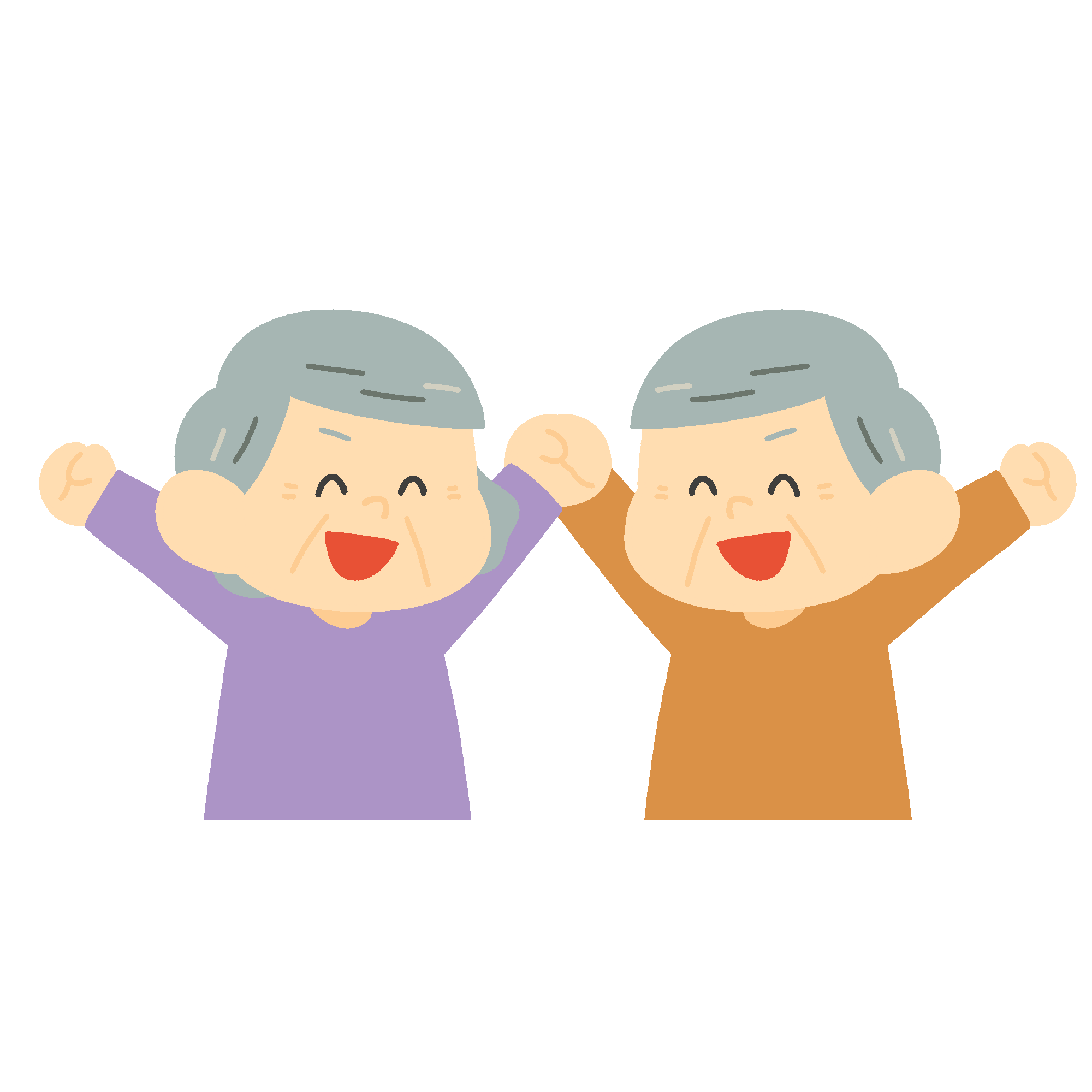 元気な高齢者（上半身）の無料イラスト素材