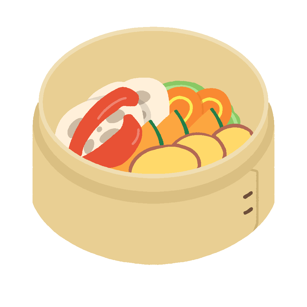 野菜のせいろ蒸しの無料イラスト素材