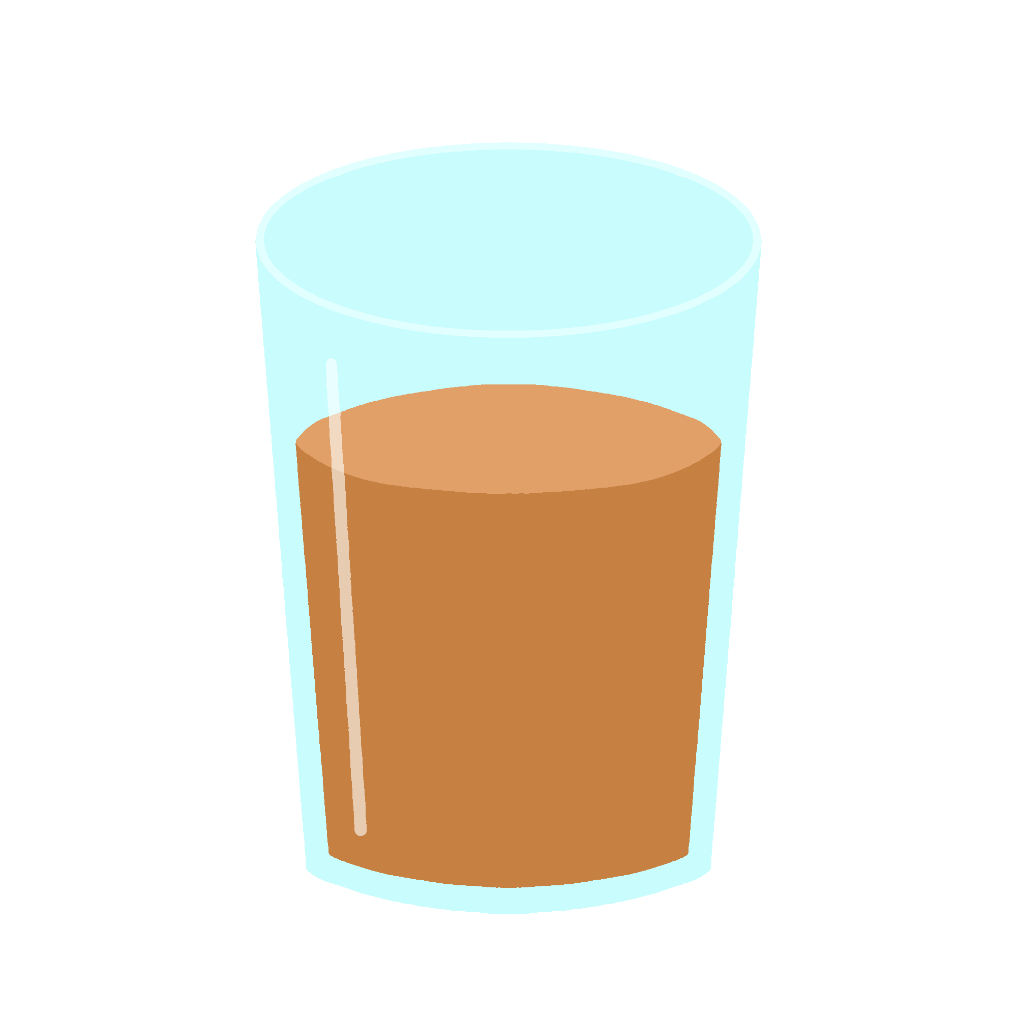 コップに入った麦茶の無料イラスト素材