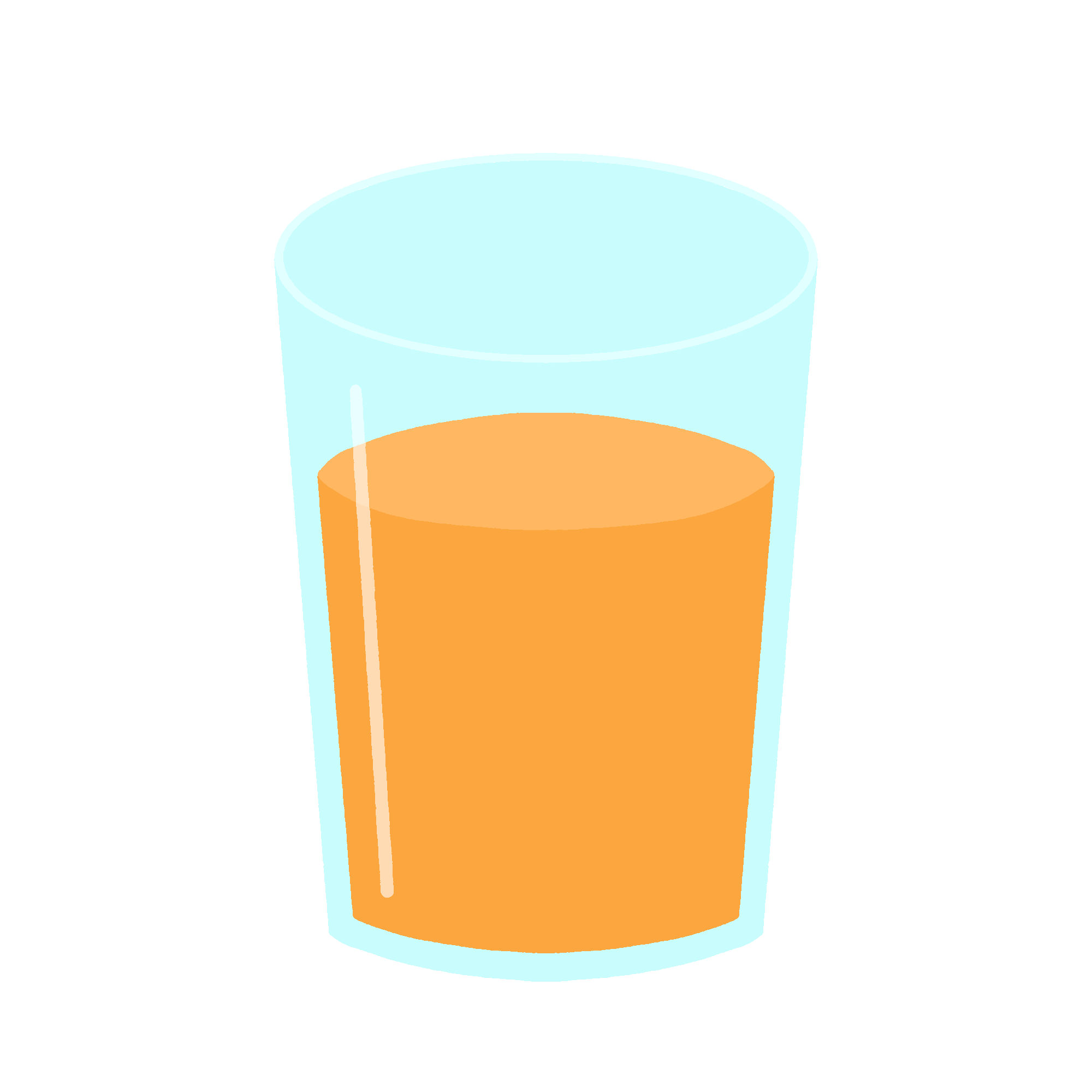 コップに入ったオレンジジュースの無料イラスト素材