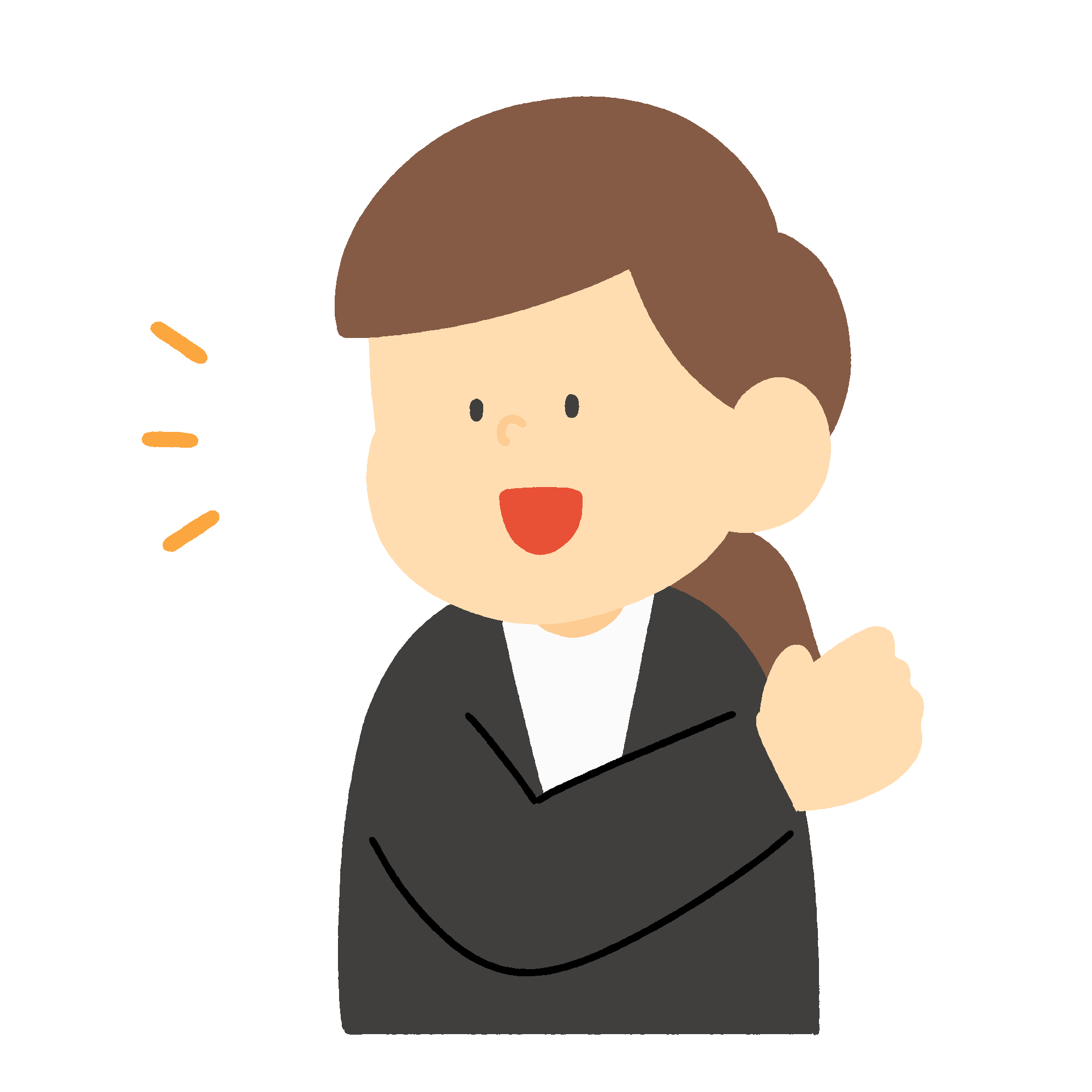 案内するスーツ姿の女性のフリーイラスト素材