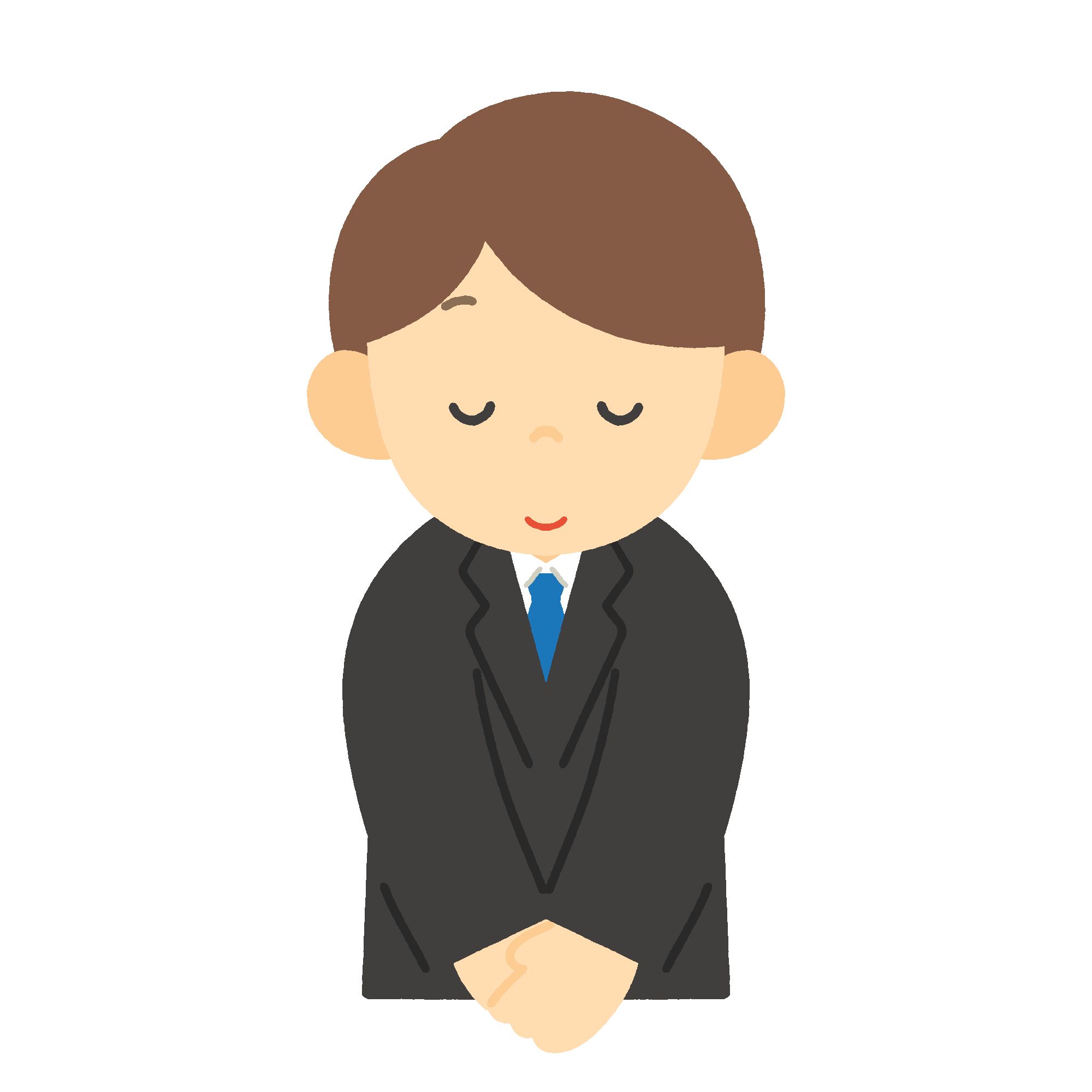 おじぎをするスーツ姿の男性のフリーイラスト素材