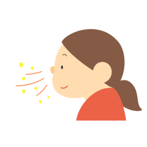 花粉を吸い込む女性のフリーイラスト素材