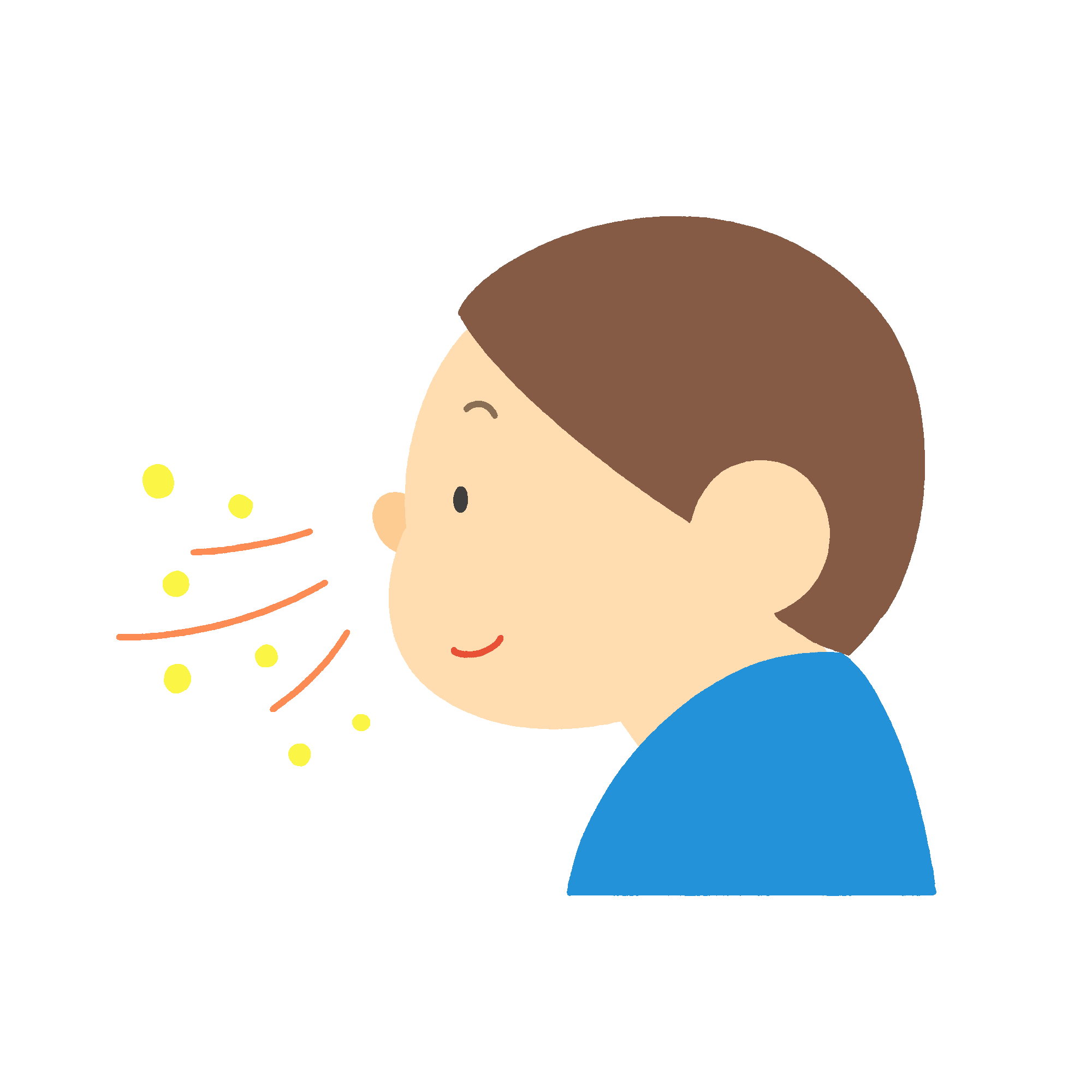 花粉を吸い込む男性のフリーイラスト素材