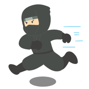 走る忍者のフリーイラスト素材