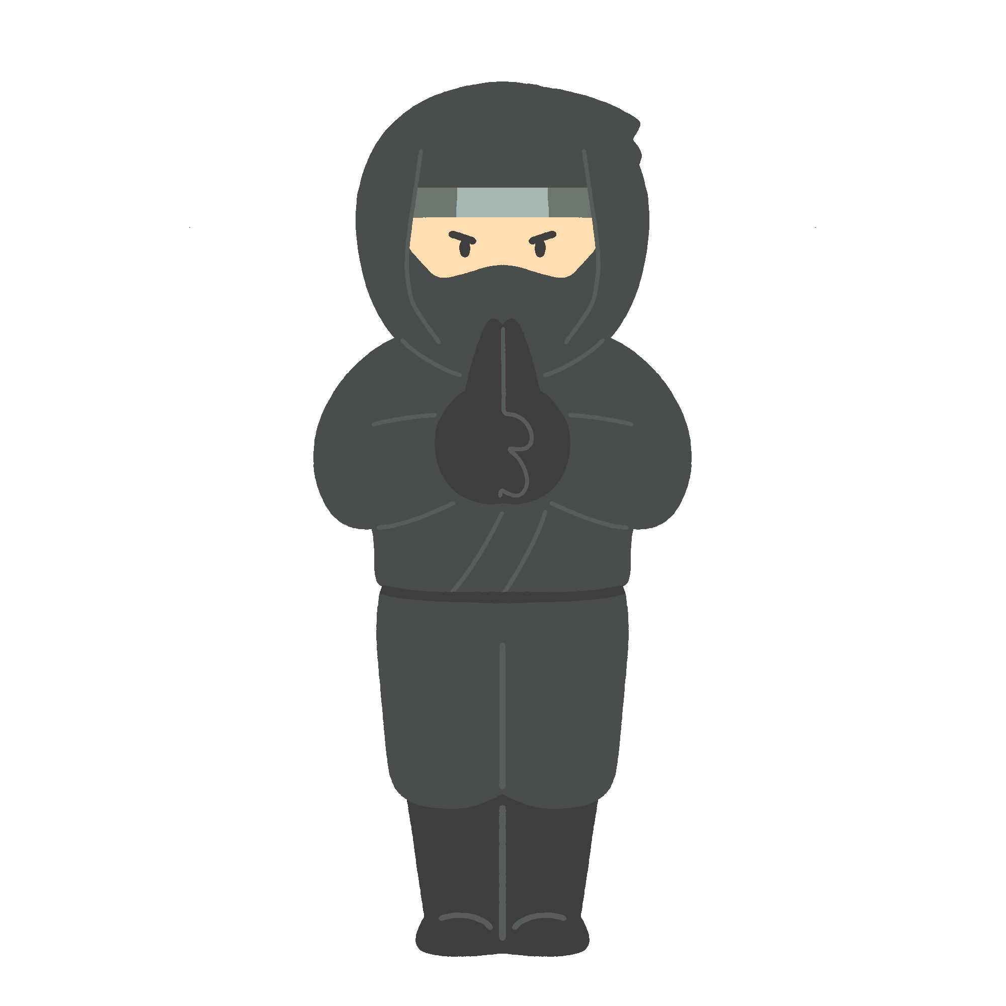 印を結ぶ忍者のフリーイラスト素材