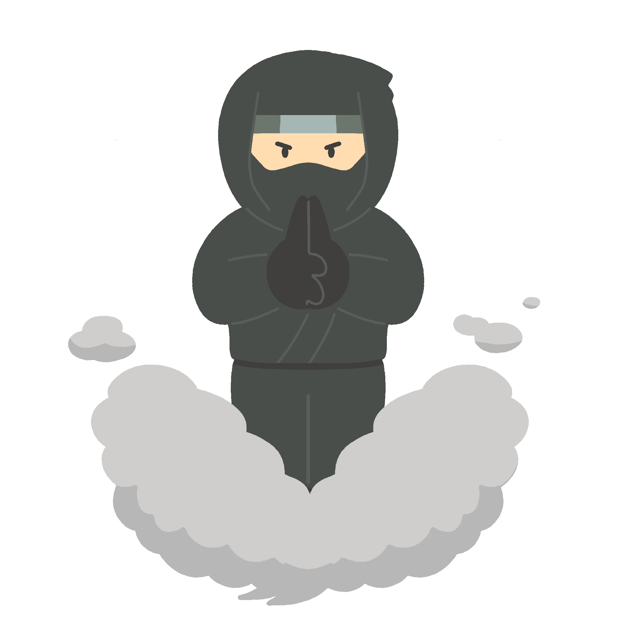 どろんと消える忍者のフリーイラスト素材