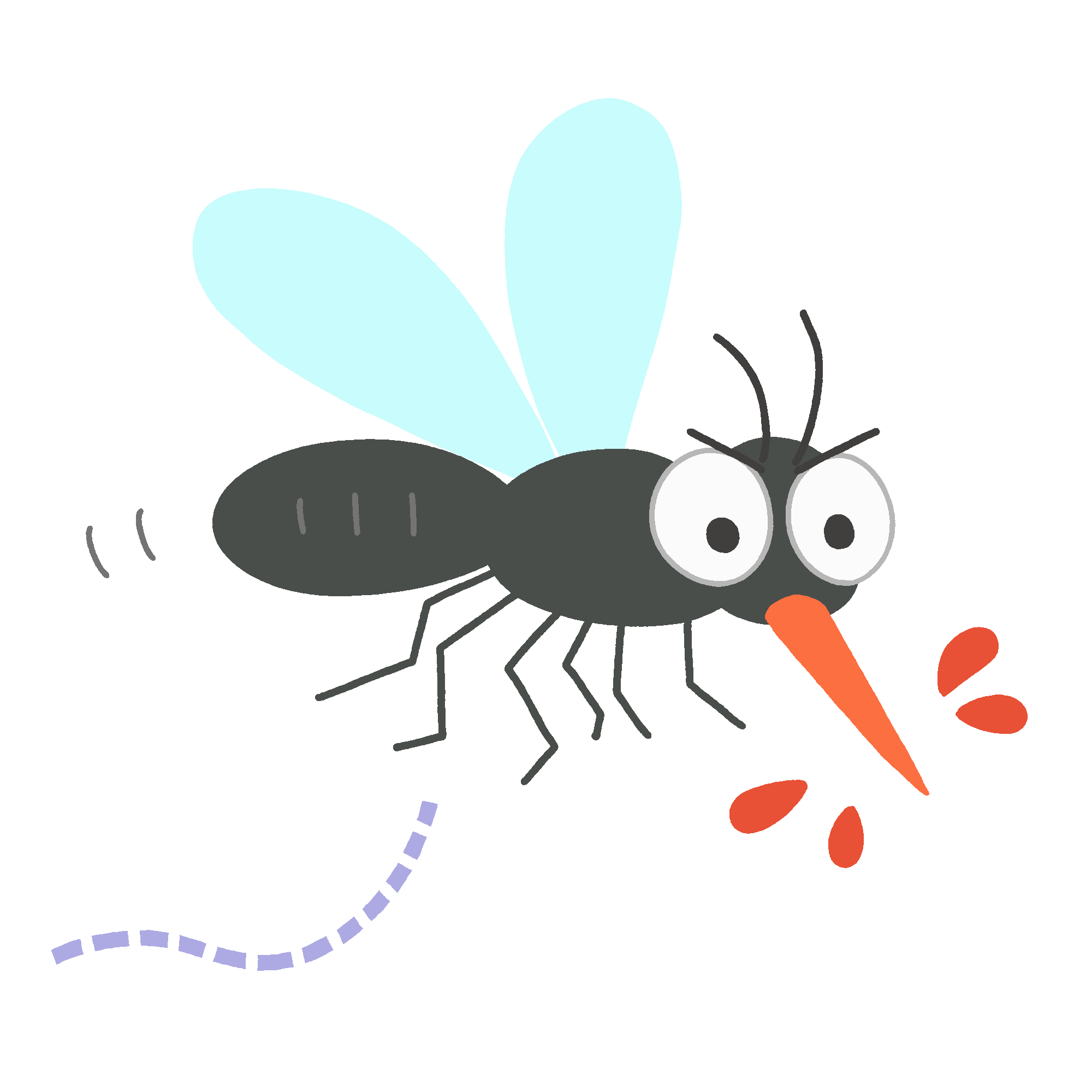 飛んでいる蚊のフリーイラスト素材