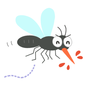 笑顔の蚊のフリーイラスト素材
