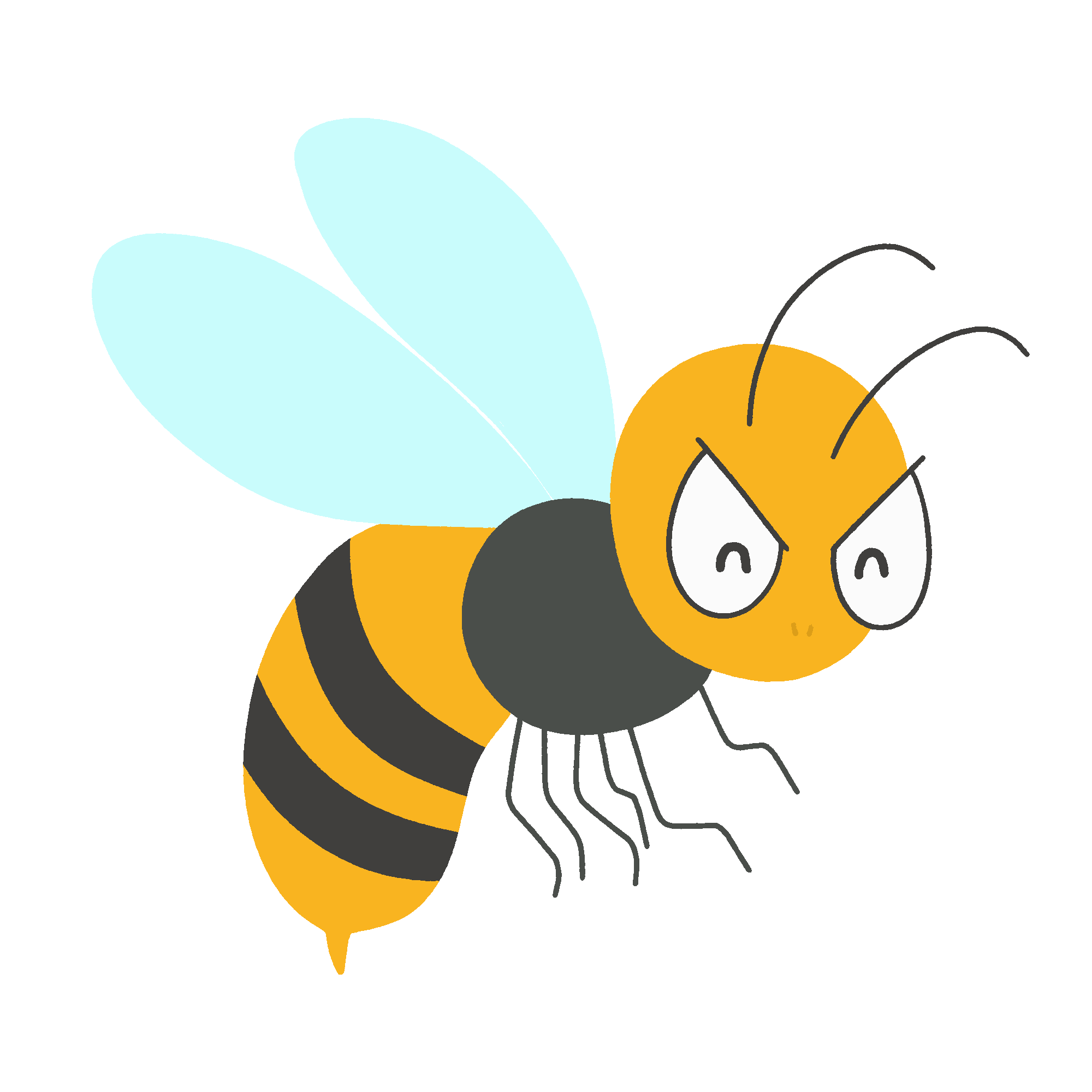 笑顔のハチのフリーイラスト素材