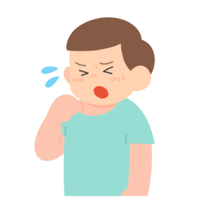 日焼けで真っ赤になった男の子のフリーイラスト素材