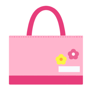女の子向けのレッスンバッグのフリーイラスト素材