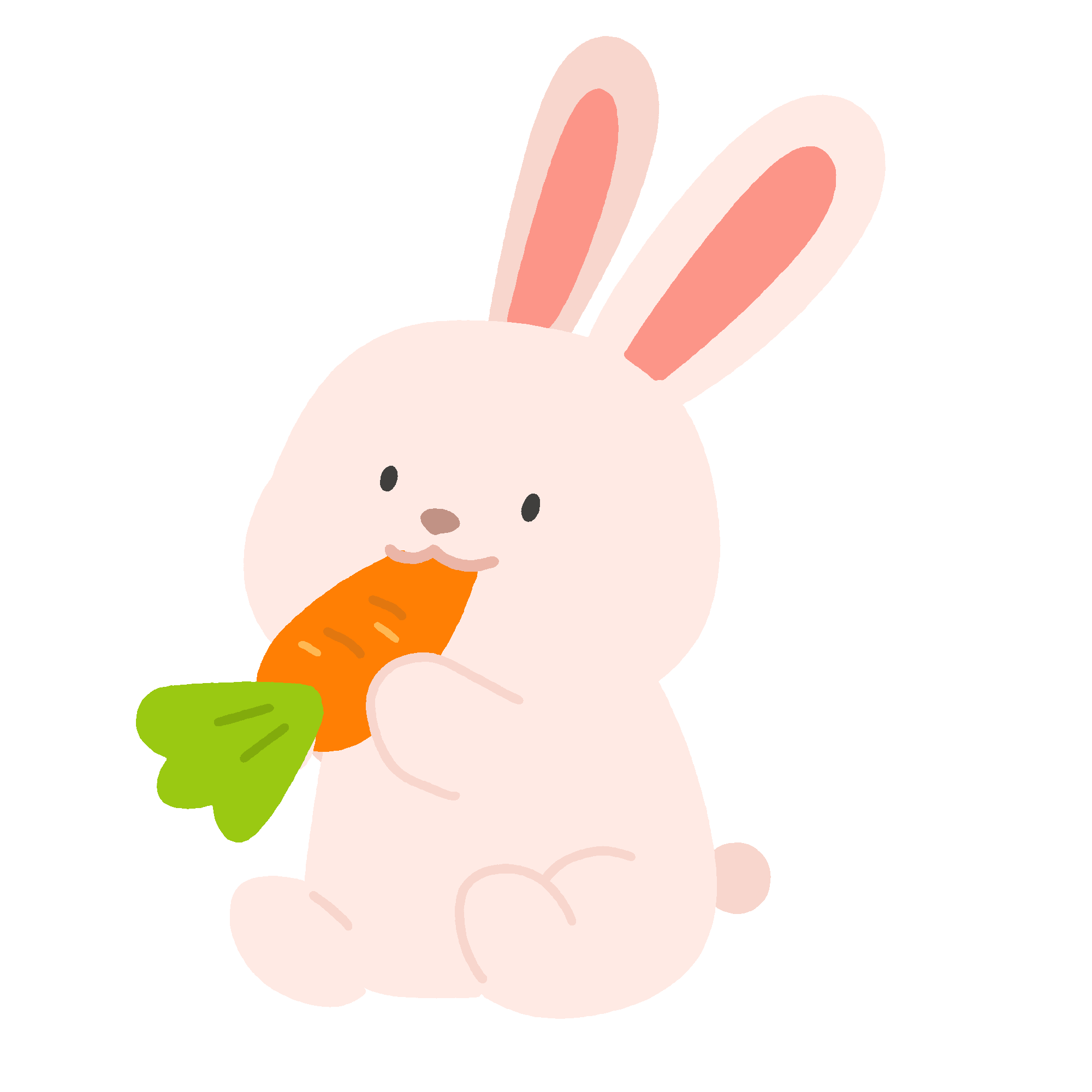 にんじんを食べるうさぎのフリーイラスト素材