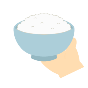 お茶碗を持つ手のフリーイラスト素材