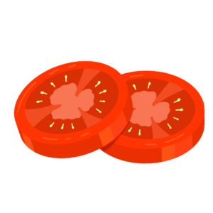 輪切りのトマトのフリーイラスト素材