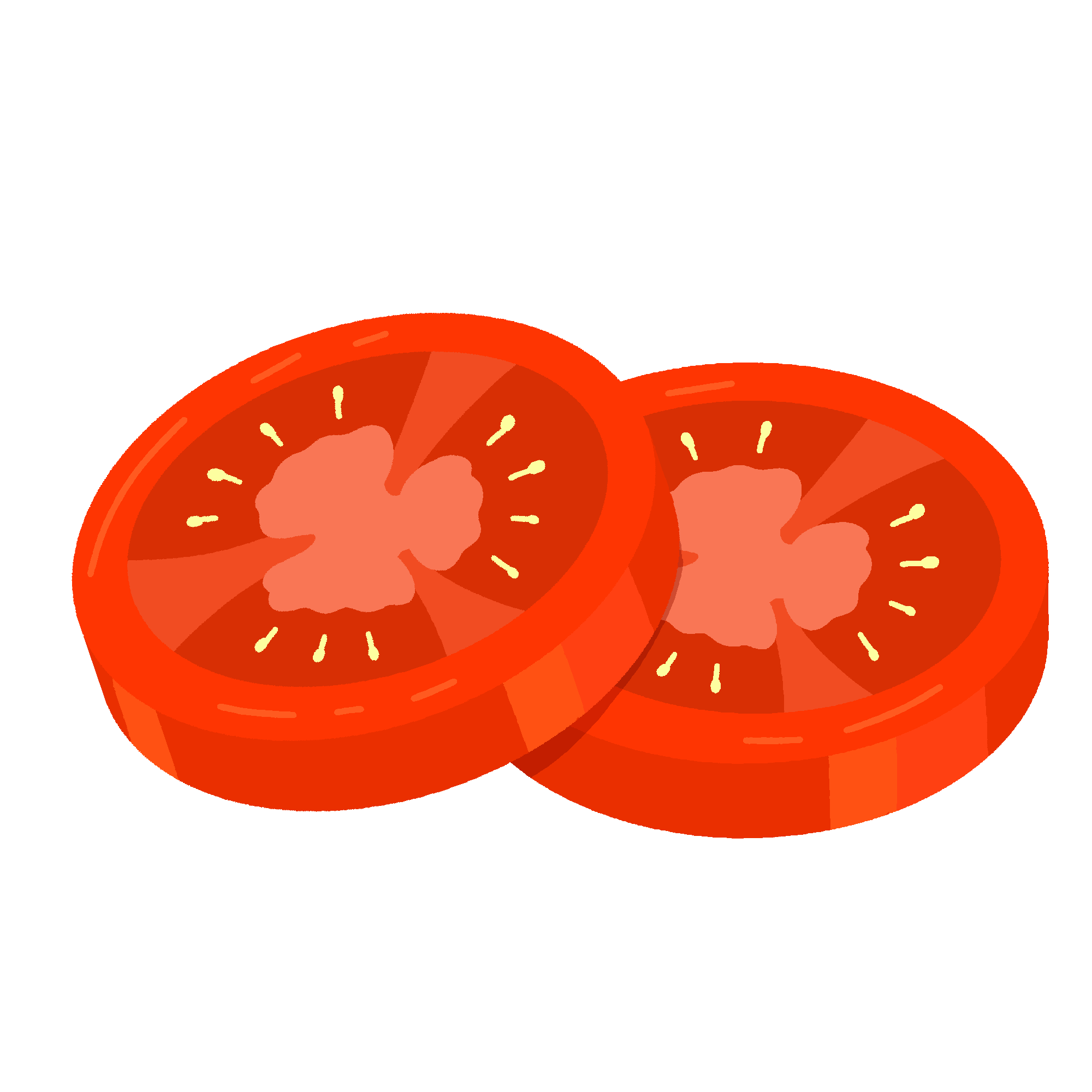 輪切りのトマトのフリーイラスト素材