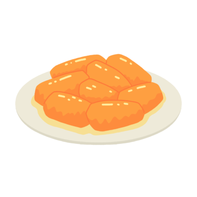 にんじんのグラッセの無料イラスト｜給食・料理レシピだより向け素材