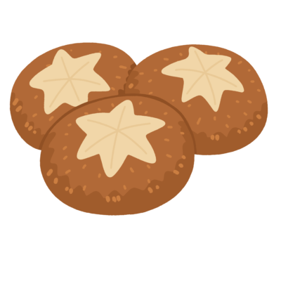 シイタケの飾り切りのフリーイラスト素材