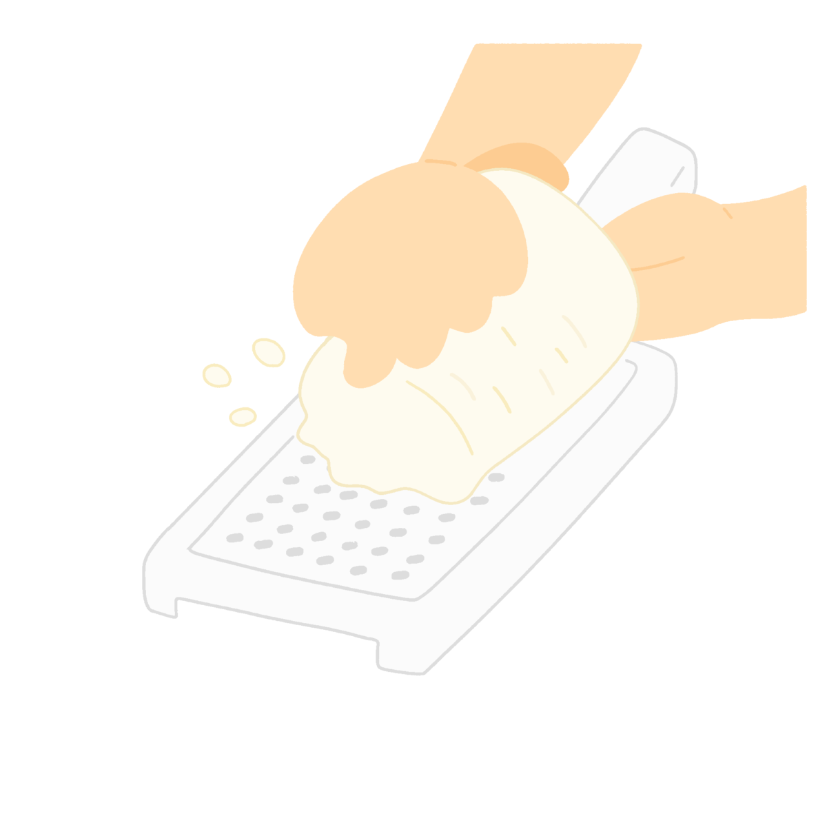 大根をおろす無料イラスト｜食育・家庭科プリント向けカラー素材