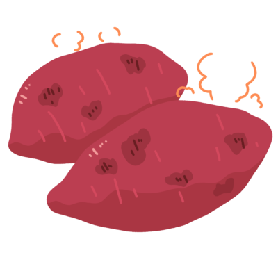 焼きいもの無料イラスト｜秋の食育・給食だより向けフリー素材