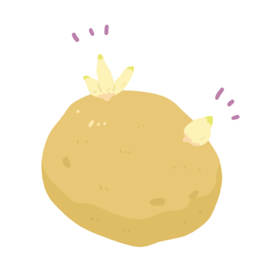 芽が出たじゃがいもの無料イラスト｜理科・食育プリント向けフリー素材