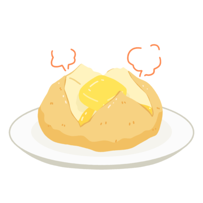 じゃがバターの無料イラスト｜給食だより・食育プリント向け素材