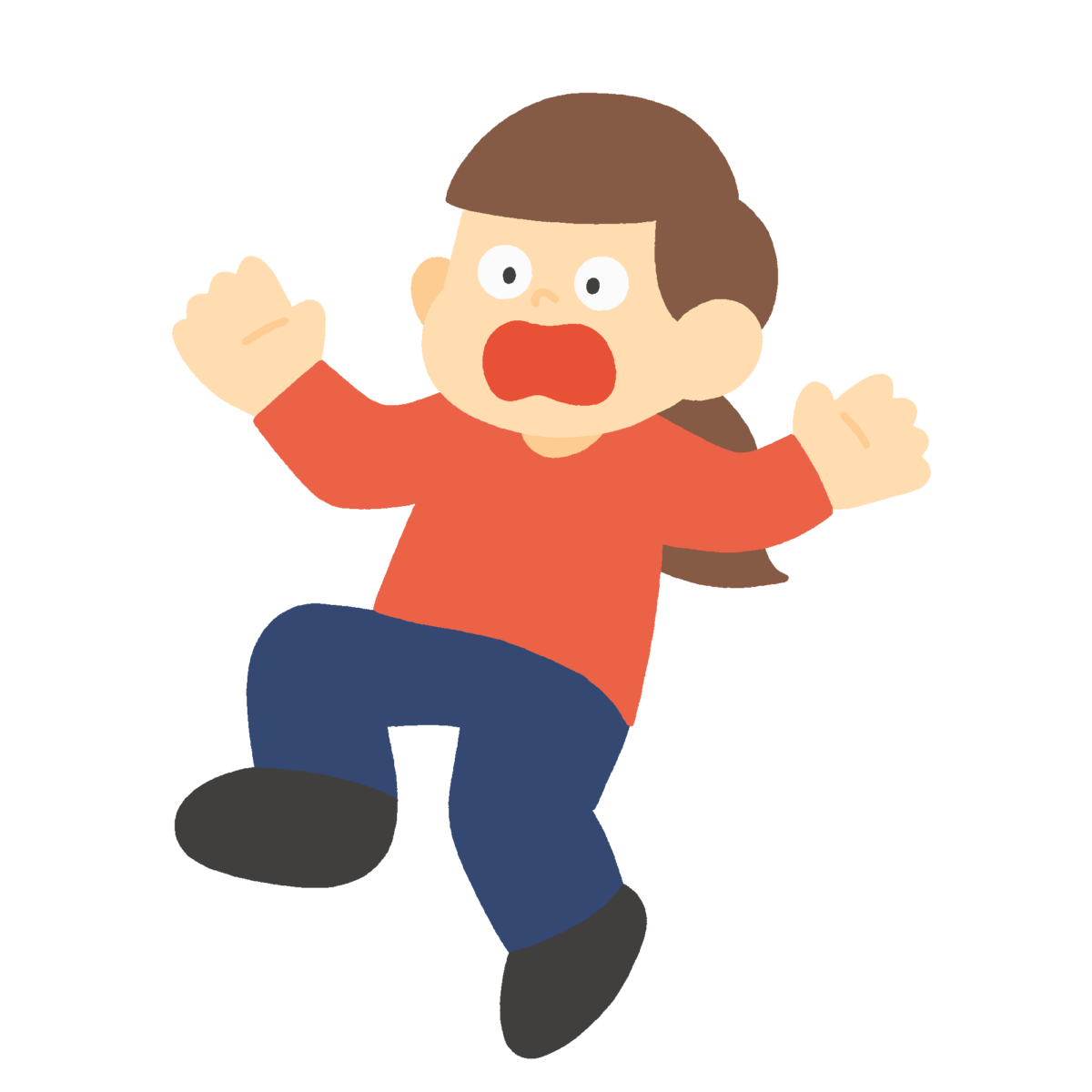 びっくりして驚く女性の無料イラスト｜広報・お知らせ用のアクセント素材