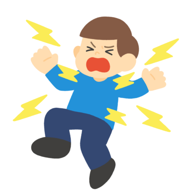 感電した男性の無料イラスト｜電気事故防止・安全啓発用素材