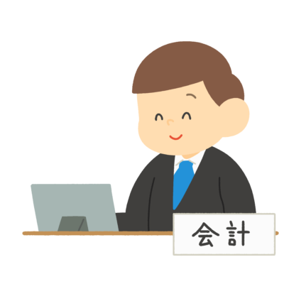 市役所の会計窓口の男性（スーツ姿）の無料イラスト｜行政・自治体広報向け素材