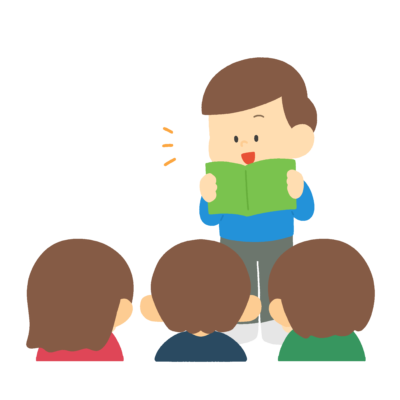 発表する男の子の無料イラスト｜小学校・授業参観向け素材
