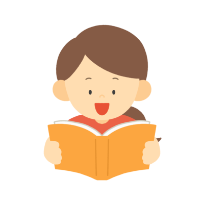 本を読む女の子の無料イラスト｜読書推進・学級通信向け素材