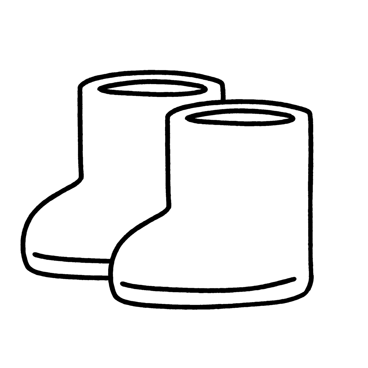 長靴の無料イラスト｜梅雨・雨の日プリント用白黒素材