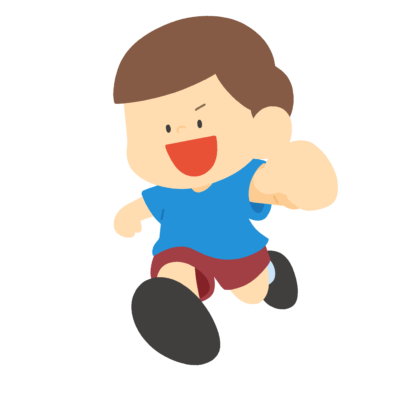 元気に走る男の子の無料イラスト｜運動会・秋の学校行事向けカラー素材