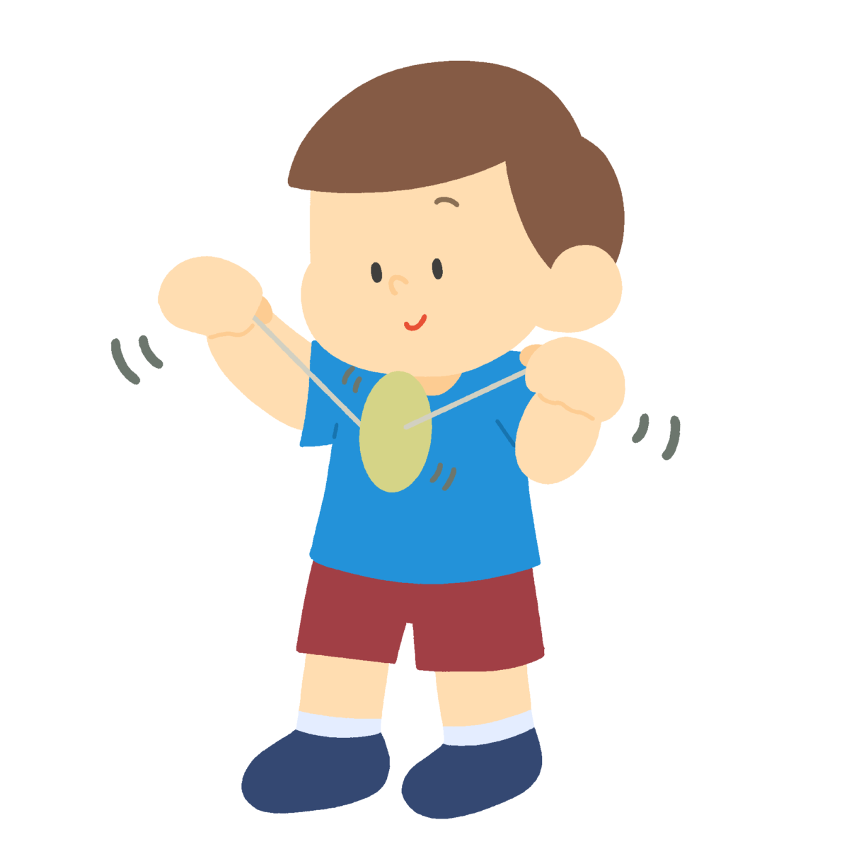 ぶんぶんごまを回す男の子の無料イラスト｜生活科・昔遊び体験プリント用素材