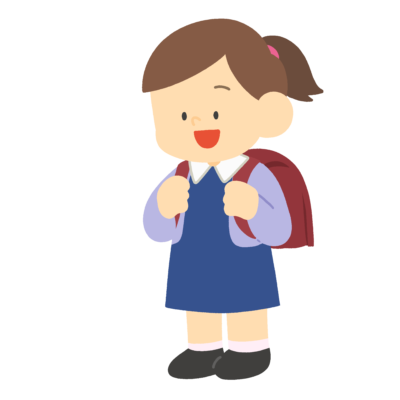 ワンピース姿でランドセルを背負った小学生の無料イラスト｜入学・新学期プリント用素材