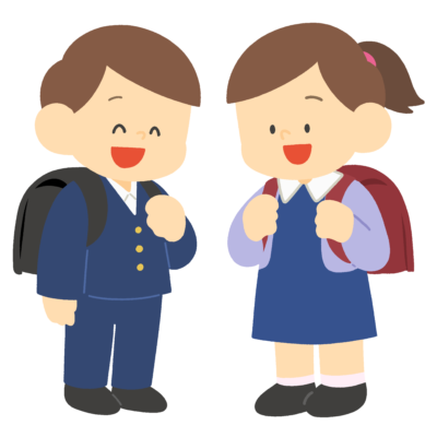 ワンピース・スーツ姿の小学生の無料イラスト|卒業式・行事プリント用素材