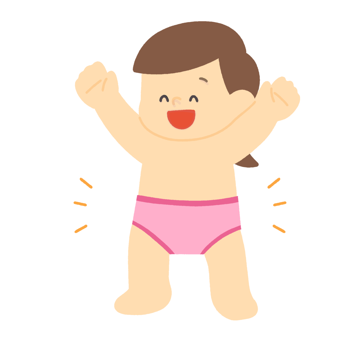 パンツを履いた女の子の無料イラスト｜トイトレ・保育教材向け素材