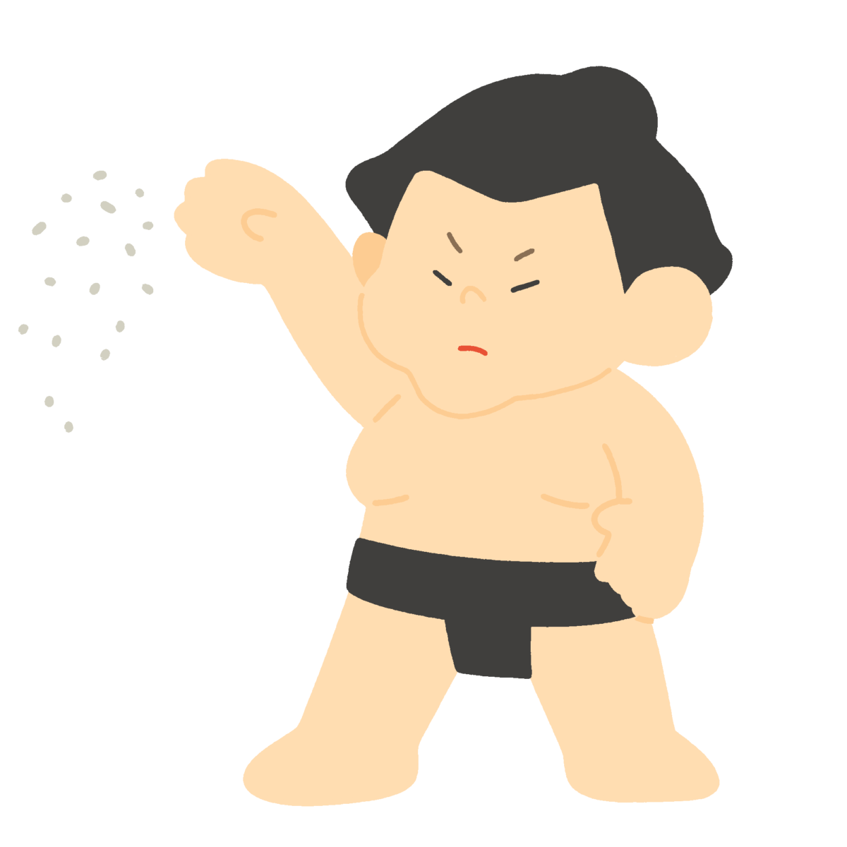 塩を撒く力士の無料イラスト｜相撲・日本の伝統文化素材