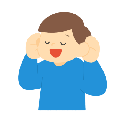 耳を澄ます男の子の無料イラスト|音楽授業・学級掲示向け素材
