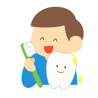 歯磨きを勧める男の子の無料イラスト｜歯科指導・学校保健向け素材