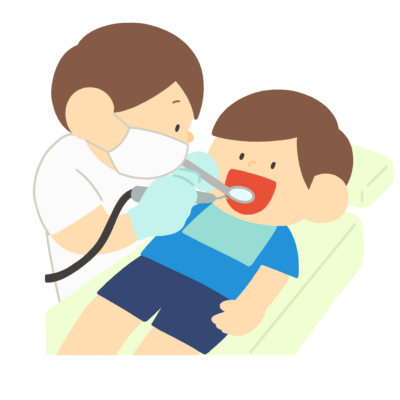 歯科検診を受ける子どもの無料イラスト｜歯科検診・保健だより用素材