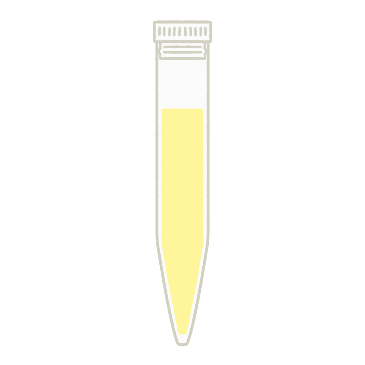 尿入り検査容器（試験管）の無料イラスト｜保健だより素材