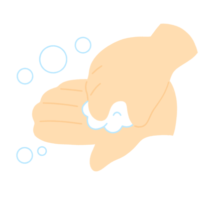 爪の間を洗う様子の無料イラスト|手洗い指導用素材