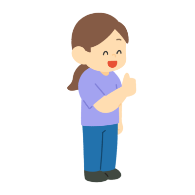 グーサインをする女性の無料イラスト|応援・励まし表現素材