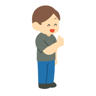グーサインで褒める男性の無料イラスト|応援・励まし表現素材