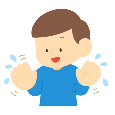 手を振って乾かす男の子の無料イラスト|手洗い指導・保健だより素材