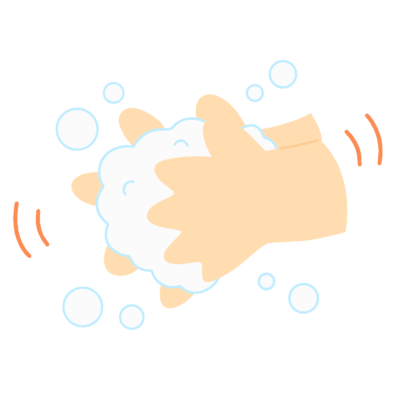 指の間を洗う手の無料イラスト|保健だより向け素材