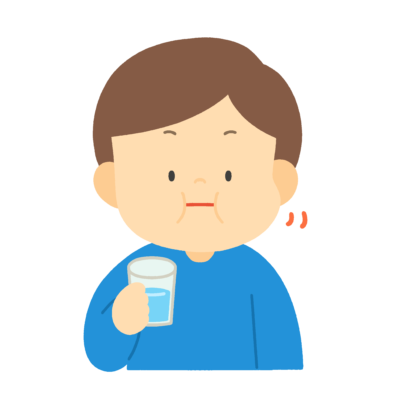 ぶくぶくうがいをする男の子の無料イラスト｜保健素材
